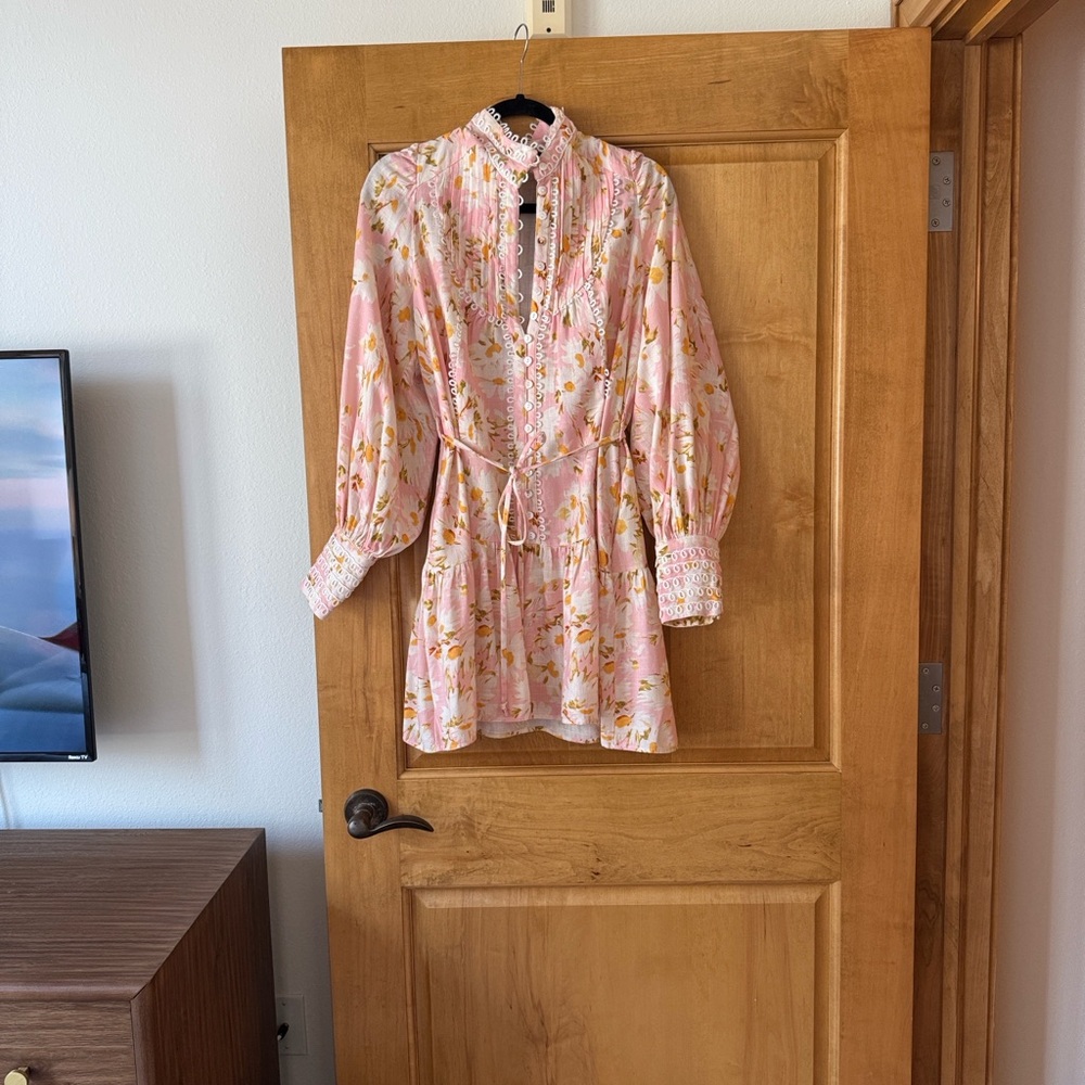 Floral Pink Long Sleeve Dress